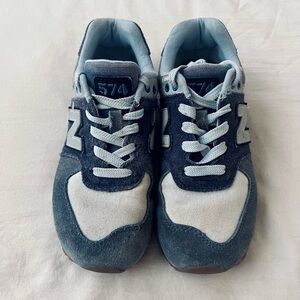 Kids New Balance 574 Blue/Denim Sneakers (Size 2)